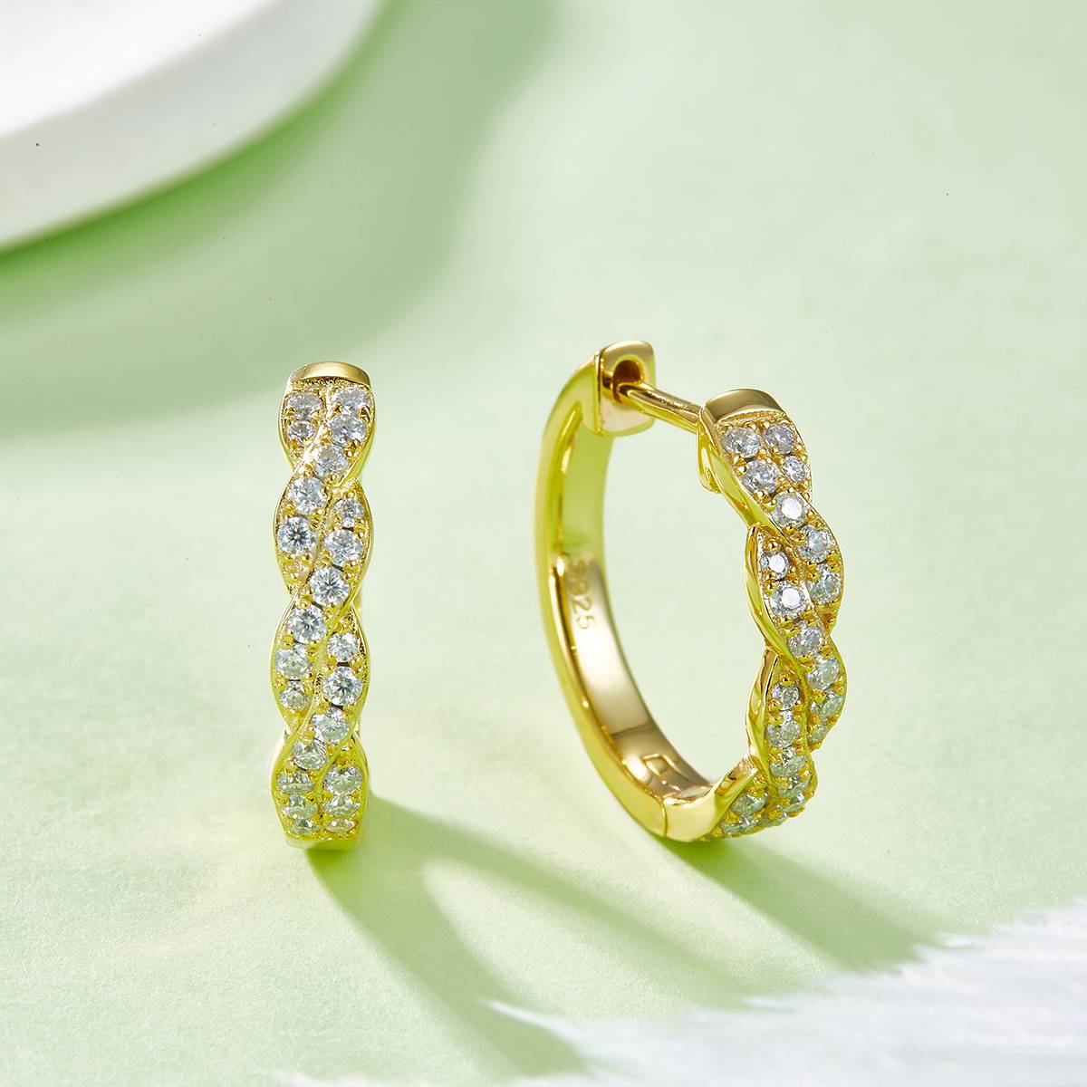 Earrings S925 Silver Moissanite Grade D 0.41CT